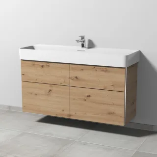 Sanipa 3way Waschtischunterbau zu Laufen VAL Waschtisch mit 4 Auszügen, Eiche Natural-Touch BR82585