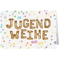 Skorpion Glückwunschkarte Jugendweihe, Karte, Grußkarte, Klappkarte mit Spruch, 17 x 11,5 cm, Quer mit Briefumschlag