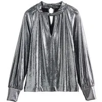 Next Langarmbluse Langärmelige Metallic-Jerseybluse mit Drehdetail (1-tlg)