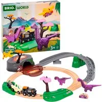 BRIO® Spielzeugeisenbahn-Erweiterung BRIO® WORLD, Dinosaurier Abenteuer-Set, (Set, 21-tlg)