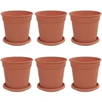 vidaXL Blumentopf Blumentöpfe 6 stk. Ziegelrot Kunststoff (6 St)
