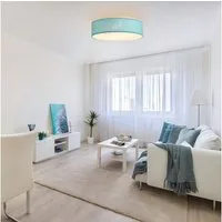 Zedelmaier Lampenschirm Deckenleuchte Deckenlampe Stoff mit Sterne Kinderzimmerlampe, ohne Leuchtmittel, für Kinderzimmer Schlafzimmer Wohnzimmer Flur