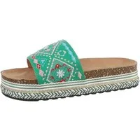 Ital-Design Damen Mules Freizeit Plateausandaletten (85698090) Flach Pantoletten in Grün