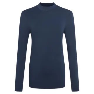 Craghoppers - T-Shirt für Damen, Stehkragen, Nosilife, Emblem, Langärmlig (Marineblau)