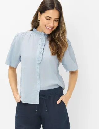 Brax Damen Bluse Style VIVE vintage blue, hellblau, Gr. 48