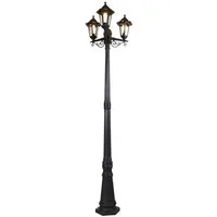 Qazqa Gartenleuchte New haven, ohne Leuchtmittel, Warmweiß, QAZQA Laterne außen, e27, Schwarz, Kunststoff, classic-antique
