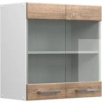 Vicco Glashängeschrank R-Line, Sonoma/Weiß, 60 cm (1-St)