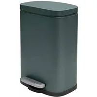 spirella Kosmetikeimer AKIRA, Treteimer mit Softclose-Absenkautomatik, herausnehmbarem Inneneimer, Anti-Fingerprint-Beschichtung, 5L, dunkelgrün