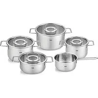 Fissler Topf-Set Fissler Pure Collection, Edelstahl 18/10 (Set, 5-tlg., Kochtopf 16/20/24 + Bratentopf 20cm + Stielkasserolle 16cm oD), Made in Germany