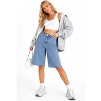SUBLEVEL Bermudas Damen Jeans Shorts Bermuda Kurze Hose Short Denim Baggy 5-Pocket-Style