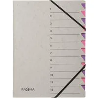 PAGNA Organisationsmappe Pagna Ordnungsmappe Easy Grey 12 Fächer 1-12 lila