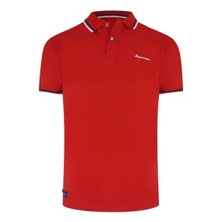 Aquascutum Active Cotton Stripes Polo Dry-fit Red Red Polo Shirt