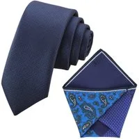 GASSANI Krawatte Herren-Krawatte Rips Fine Karo, z. Anzug Schmal Slim, Uni Seide Touch (Set, 2-St., Gepunktet, 2, Getupft, Paisley, Bunt, Geblümt, Schlips, Einstecktuch, Kariert) Blumen Blüten Punkte Dots Pünktchen Tupfen Tropfen Rauten, Seide Touch
