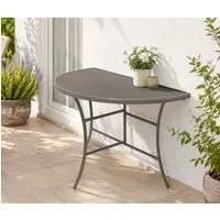 DEGAMO Gartentisch Palermo (1-St), halbrund 58x110cm, Aluminium / Metall silbergrau, Glas grau
