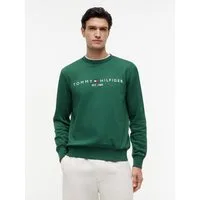 Tommy Hilfiger Sweatshirt TOMMY LOGO unifarben, casual, regular fit, Baumwollmix, Rundhals