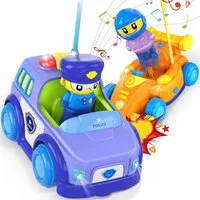 Ophy Spielzeug-Auto Ferngesteuertes Spielzeugauto – 2er-Set Kollisionsautos, (mit coolen Lichtern & Musik, gegeneinander fahrbar), Weihnachtsgeschenk für Jungen & Mädchen ab 3–8 Jahren