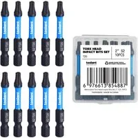 Toolant Schraubendreher Torx Schlag-Bits T20, 5,1 cm, S2 Stahl, magnetisch, (Schrauberbit-Set, 10 St., 25-teiliges Set (T20, 5,1 cm), Torsionszone, CNC-gefräste Spitzen, magnetisch