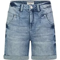 Fresh Made Jeansbermudas Damen Denim Shorts mit Teilungsnähten Stretchjeans, 5-Pocket-Form
