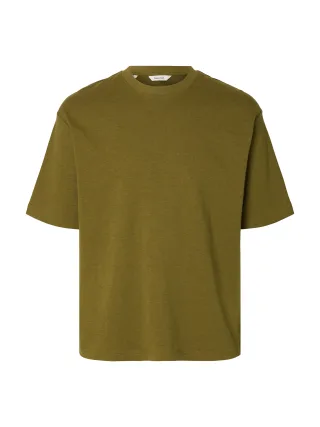 SELECTED MEN - SLMLOOSEOSCAR SS O-NECK TEE NOOS Fir Green - Gr. - M