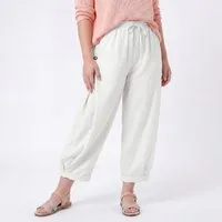 OriginalYou Schlupfhose Sommerhose Damen 7/8 Bohohose Elastikbund Schlupfhose Baumwolle seitlicher Schlitz mit Knopfapplikation, erhältlich in 42-46