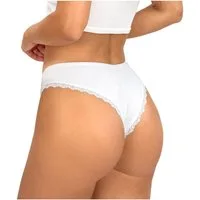 Donna Brasilslip 253 (2-St) Damen 2er Pack Brazilian Slips Unterhosen Spitze Baumwolle