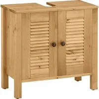 OTTO home Waschbeckenunterschrank Ayanna aus Massivholz, FSC®, Lamellenfront, Höhe 57 cm, Breite 59 cm
