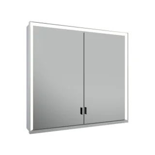 Keuco Royal Lumos Spiegelschrank 14302172301 Wandvorbau, silber-eloxiert, verdecktes Ablagefach, 800 x 735 x 165 mm