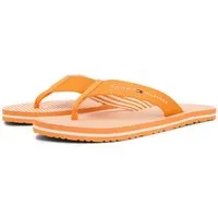 Tommy Hilfiger TH ITHACA STRIPE SUMMER SANDAL Zehentrenner Sommerschuh, Pool Slide, Dianette, Flat mit Logo-Schriftzug