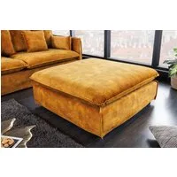 riess-ambiente Sitzhocker HEAVEN 100cm senfgelb · Hussensofa inkl. Kissen und abnehmbaren Bezug (1 St), Wohnzimmer-Hocker · Samt-Bezug · Federkern-Polsterung · Landhausstil