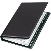 VELOFLEX Visitenkarten VELOFLEX Visitenkartenringbuch 4 Ringe Lederoptik schwarz 15x23cm