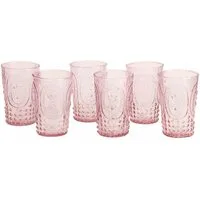 Mirabeau Glas Glas 6er Set Fleury rosa, Glas
