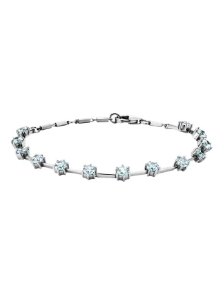Julie Julsen Armband 925 Silber rhodiniert Zirkonia hellblau