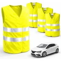 autogadget® Warnweste 4x Sicherheitsweste - Autozubehör - 2026 Unfallweste ISO20471 (Packung, 4-tlg., 4x Warnweste gelb) praktische Auto-Sicherheitskleidung