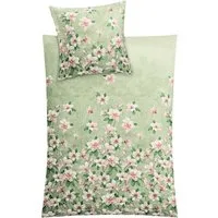 Kleine Wolke Wendebettwäsche Magnolia, Mako-Satin, 2 teilig, mit floralem Print