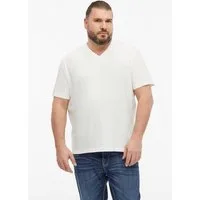 s.Oliver Kurzarmshirt T-Shirt Baumwoll-T-Shirt mit Logo-Print und V-Neck