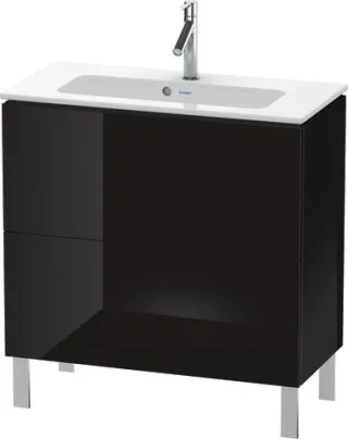 Duravit L-Cube Waschtischunterbau bodenstehend Schwarz Hochglanz 820x391x704 mm - LC667404040 LC667404040
