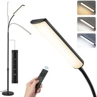 VASAGLE Stehlampe Stehleuchte, Leselampe, 141-175 cm höhenverstellbar, 360° drehbarer Schwanenhals, Timer- und Memory-Funktion, Fernbedienung