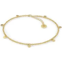 SERASAR Fußkette Fußkettchen aus Sterlingsilber [Coin] (1-tlg), Women's coin-shaped anklet in 925 sterling silver, 18k gold plating