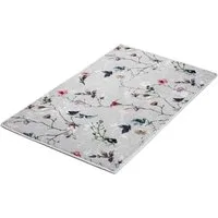 Kleine Wolke Badematte Flores, Badvorleger, Badezimmer Teppich, Höhe 5 mm, rutschhemmend beschichtet, fußbodenheizungsgeeignet, Polyester, rechteckig, romantisch verspieltes Design mit Blumen und Schmetterlingen