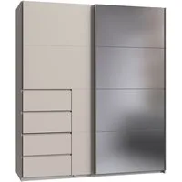 Wimex Schwebetürenschrank Bali in den Breiten 180cm, 225cm & 270cm, Kleiderschrank mit Spiegel erhältlich in der Farbe: Kaschmir, Schrank mit 4 Schubladen