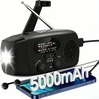 ibettertec Notfallradio, Solar Radio, Tragbares Radio, AM/FM/NOAA Kurbelradio Notfallradio (Led Taschenlampe, SOS-Alarm, handy ladefunktion, für Camping, Ourdoor)