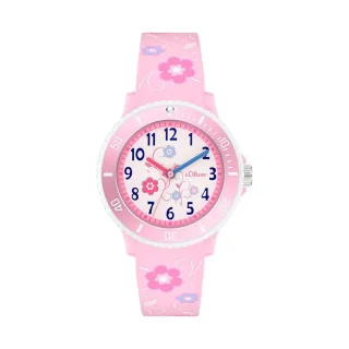 s.Oliver Kinderuhr mit süßem Blumenprint SO-4499-PQ