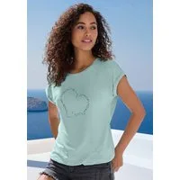 LASCANA Kurzarmshirt mit Lascana Herz Print Sommershirt aus luftigem Viskose-Stretch