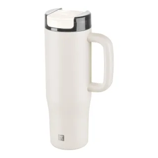 ZWILLING Thermo Plus Thermobecher mit Strohhalm, 900 ml, Edelstahl, Cream