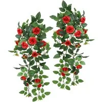 Kunstblume Künstlicher Rosenhänger, I.GE.A., Höhe 74 cm, Rosenranke Rosenbogen Rosen Blume Rosengirlande Deko Busch
