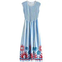 Next Midikleid Jersey-Midikleid mit gesmoktem Rumpf (1-tlg)