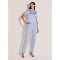 MADELEINE Bügelfaltenhose Elastische Hose mit Bügelfalten Schlichtes Design in Uni-Optik, Verschluss mit Knopf