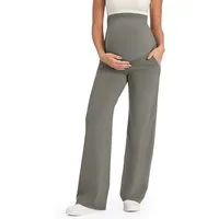 G4Free Umstandshose Damen Umstandshose Jogginghosen Slim Fit Yogahose Arbeitshosen Dehnbare Lounge-Hose mit weitem Bein und Taschen