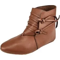 Vehi Mercatus Ritter-Kostüm Mittelalter Schuhe Dunkelbraun mit Ledersohle "London"