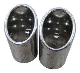 2x Premium Endrohre Chrom Auspuff Original Qualität 60-66mm für viele Fahrzeuge